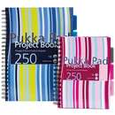 Pukka Pad Project Book A5, 125 file 80g/mp, cu spirala dubla ,coperti carton rigid, PUKKA Stripes - dictando