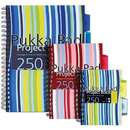 Pukka Pad Project Book A4, 125 file 80g/mp, cu spirala dubla, coperti PP, PUKKA Stripes - dictando