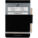 Pukka Pad Blocnotes A7, 100 file 60g/mp, coperti carton rigid, cu elastic, + creion, PUKKA Black - dictando