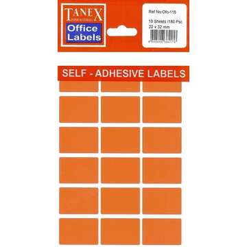 Etichete autoadezive albe, 22 x 32 mm, 180 buc/set, Tanex