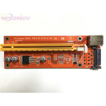 Wazney Riser 007S Red PCI-E PCI E ,60cm cable 1x to 16x SATA Sata Power Supply USB 3.0 Cable