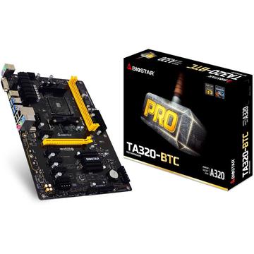 Placa de baza Biostar TA320-BTC, AMD A320, DDR4-2667/ 2400, USB 3.1 Gen1