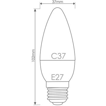 Whitenergy bec LED | 10xSMD2835| C37 | E27 | 5W | 230V |alb rece| laptos