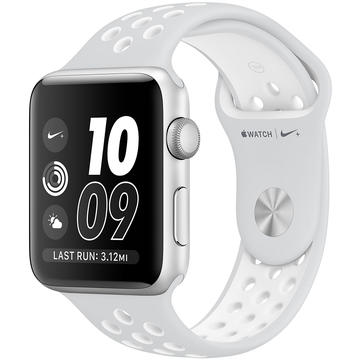 Smartwatch Apple Watch 2 Nike Plus Aluminiu Argintiu 42mm Si Curea Silicon Alba
