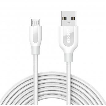 Cablu Micro USB Anker PowerLine+ Nylon 3 m alb