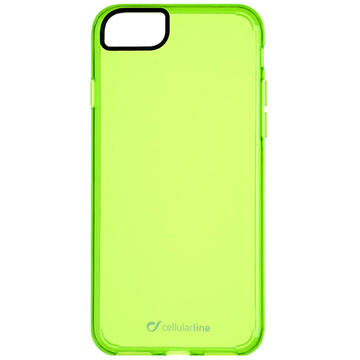 Husa Cellularline Husa Capac Spate Clear Color Verde Apple iPhone 7, iPhone 8