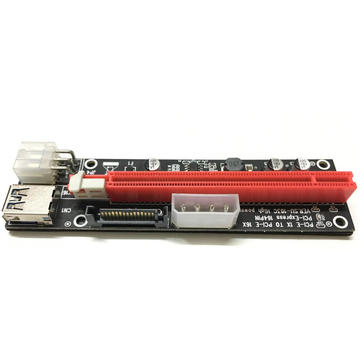 Wazney Riser ver 009 PCIe 1x to 16x, SATA 15 pin, 6 pin, 4 pin, power supply LED light display for mining
