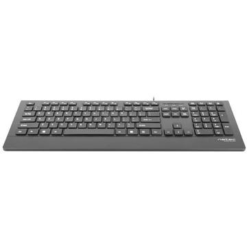 Tastatura Natec Mulitmedia BARRACUDA Slim USB, US layout, Black