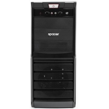 Carcasa CARCASA Spacer New Galaxy cu sursa 500W (ventilator 12cm), HD audio, ATX Mid-Tower, Front USB+Audio, (Black), "SPC-NEW GALAXY"