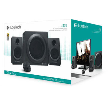 Logitech Boxe 2.1 Multimedia Speakers Z333, 40W RMS, NegrU