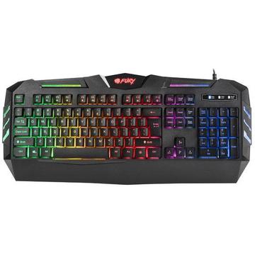 Tastatura Natec Fury Gaming SPITFIRE USB, backlight, US layout, Black