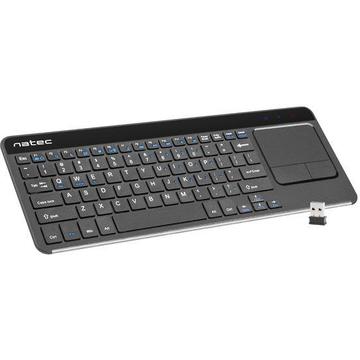 Tastatura Natec Wireless TURBOT with touch pad for SMART TV, 2.4 GHz, X-Scissors