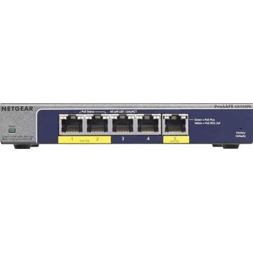 Switch Netgear GS105PE ProSafe Plus 5-Port Gigabit (2x PoE + 1xPoE PD)