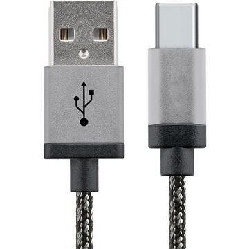 STAR Cablu Date USB La Type C 1M Aluminiu Alb Negru