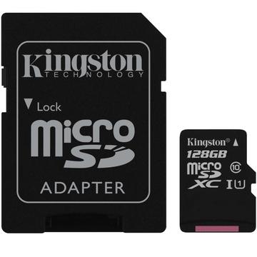 Card memorie Kingston Canvas Select 80R 128GB MicroSDXC Clasa 10 UHS-I + adaptor SD