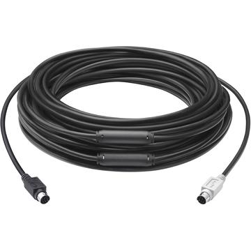 Cablu prelungitor Logitech Group pentru camera de video conferinta, 10m, Black