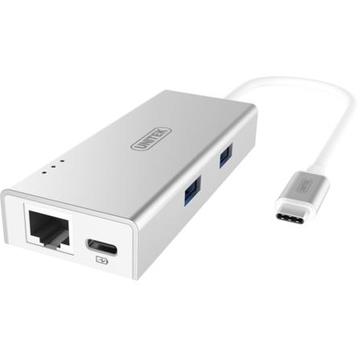 UNITEK  Hub Power Delivery 1x USB Typ-C , 2x USB3.0, 1x GiGA LAN , Y-9106