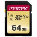 Transcend SDXC SDC500S 64GB CL10 UHS-I U3 Up to 95MB/S