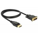 Delock Cablu Displayport 1.2 tată - DVI 24+1 tată pasiv 3m; negru