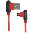 Natec Extreme Media cable microUSB  to USB (M), 1m, Angled Left/Right, Red