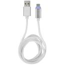 Extreme Media cable microUSB  to USB (M), 1m, silver, LED