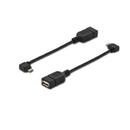 Assmann ASSMANN USB 2.0 HighSpeed OTG Adapter Cable microUSB B angled M/USB A F 0,15m bl