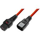 Assmann Power Cable, Male C14 plug, H05VV-F 3 X 1.00mm2 to C13 IEC LOCK 3m red