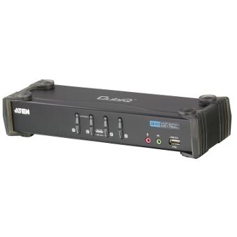 Switch KVM ATEN CS1764A 4-Port DVI USB 2.0 KVMP Switch, 4x DVI-D Cables, 2-port Hub, Audio