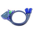 Aten ATEN CS62S 2-Port PS/2 KVM Switch All-in-one design, 0.9m cables