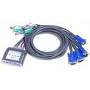 Aten ATEN CS64A 4-Port PS/2 KVM Switch, Speaker Support, 1.8m cables
