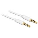 Delock Cable Stereo Jack 3.5 mm 4 pin male > male 1 m, white