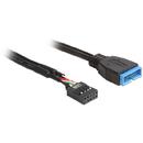 Delock Delock Cable USB 2.0 pin header female > USB 3.0 pin header male, 0.3m
