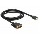 Delock Delock Cablu DVI 18+1 tată > HDMI-A tată, de 1,5 m, negru