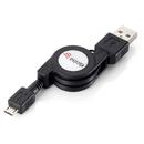 EQUIP Equip micro USB 2.0 cable AM -> MBM5P 1m black, retractable