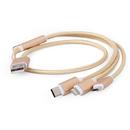 Gembird Gembird USB charging combo 3-in-1 cable, gold, 1m
