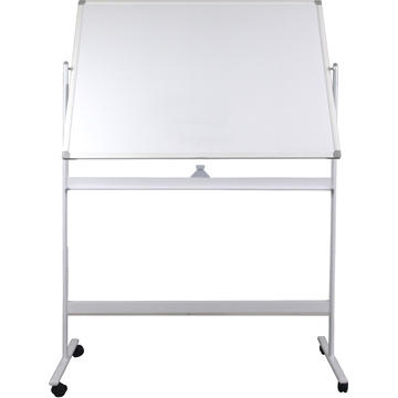 Tabla alba magnetica, dubla fata, rotativa, 120 x 180 cm, pe stand mobil, profil aluminiu, Optima