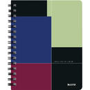 Caiet de birou LEITZ Executive, PP, A5, cu spira, matematica - negru/violet