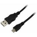 LogiLink LOGILINK - Cablu USB 2.0 Tip- A male la Tip- micro B male, 3 m, negru