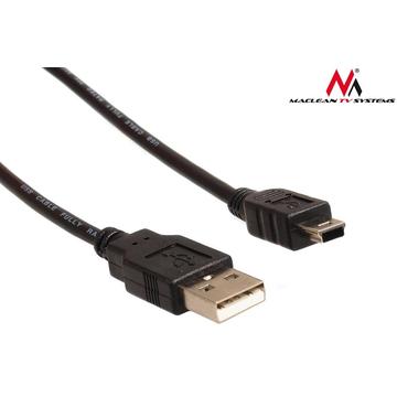 Maclean MCTV-749 USB 2.0 Hi-Speed A to mini-B 5 pin Cable Power & Data Lead 3m