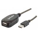 Manhattan Hi-Speed USB Active Extension Cable A-A M/F 10m