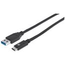 Manhattan Manhattan Cablu USB 3.1 Gen2, tip-C/tip-A M/M 1m negru