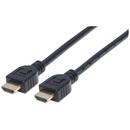 Manhattan Cablu pentru monitor HDMI/HDMI V2.0 M/M Ethernet 5m negru