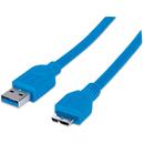 TECHLY Techly SuperSpeed USB 3.0 cable, A male to micro-B male, 1 m, blue