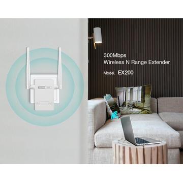 TOTOLINK EX200 300Mbps 2.4GHz 802.11b/g/n Wi-Fi N Range Extender, wall-plugging
