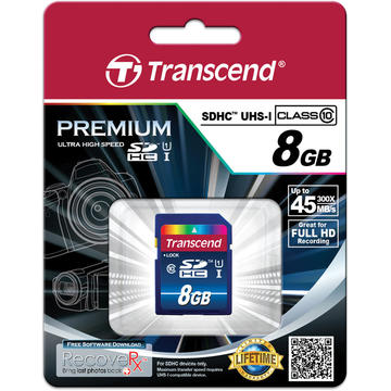 Card memorie Transcend 8GB SDHC Class10 UHS-I