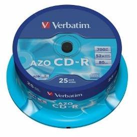 Verbatim CD-R[ cake box 25 | 700MB | 52x | Crystal | DataLife+ AZO ]