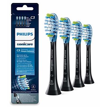 Philips Rezerve Sonicare Premium Plaque Defense HX9044/33, 4 capete de schimb pentru periuta de dinti, Negru