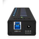 IcyBox 7 x Port USB 3.0 Hub with USB charge port, Black