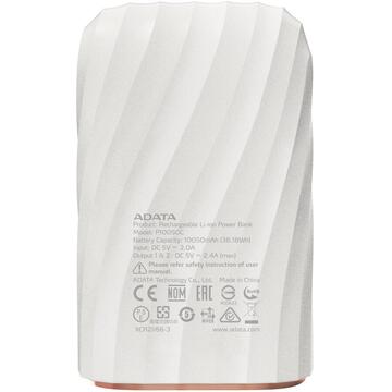 Baterie externa Adata P10050C Power Bank, 10050mAh, white