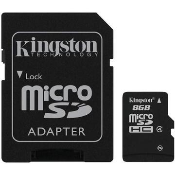 Card memorie Kingston 8GB MicroSD HC Card Class 4